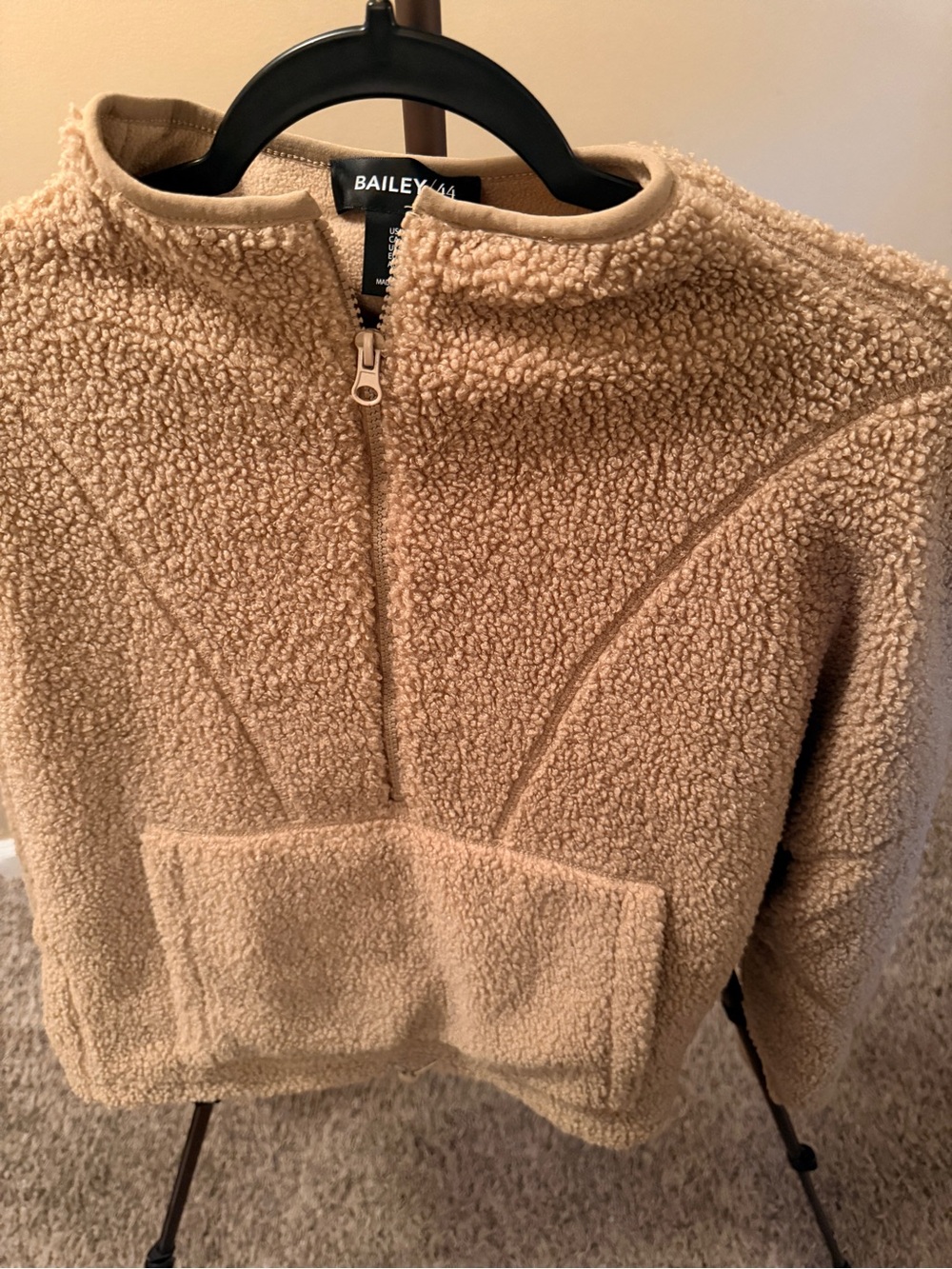 Bailey 44 Tan Teddy Sherpa Zip Jacket